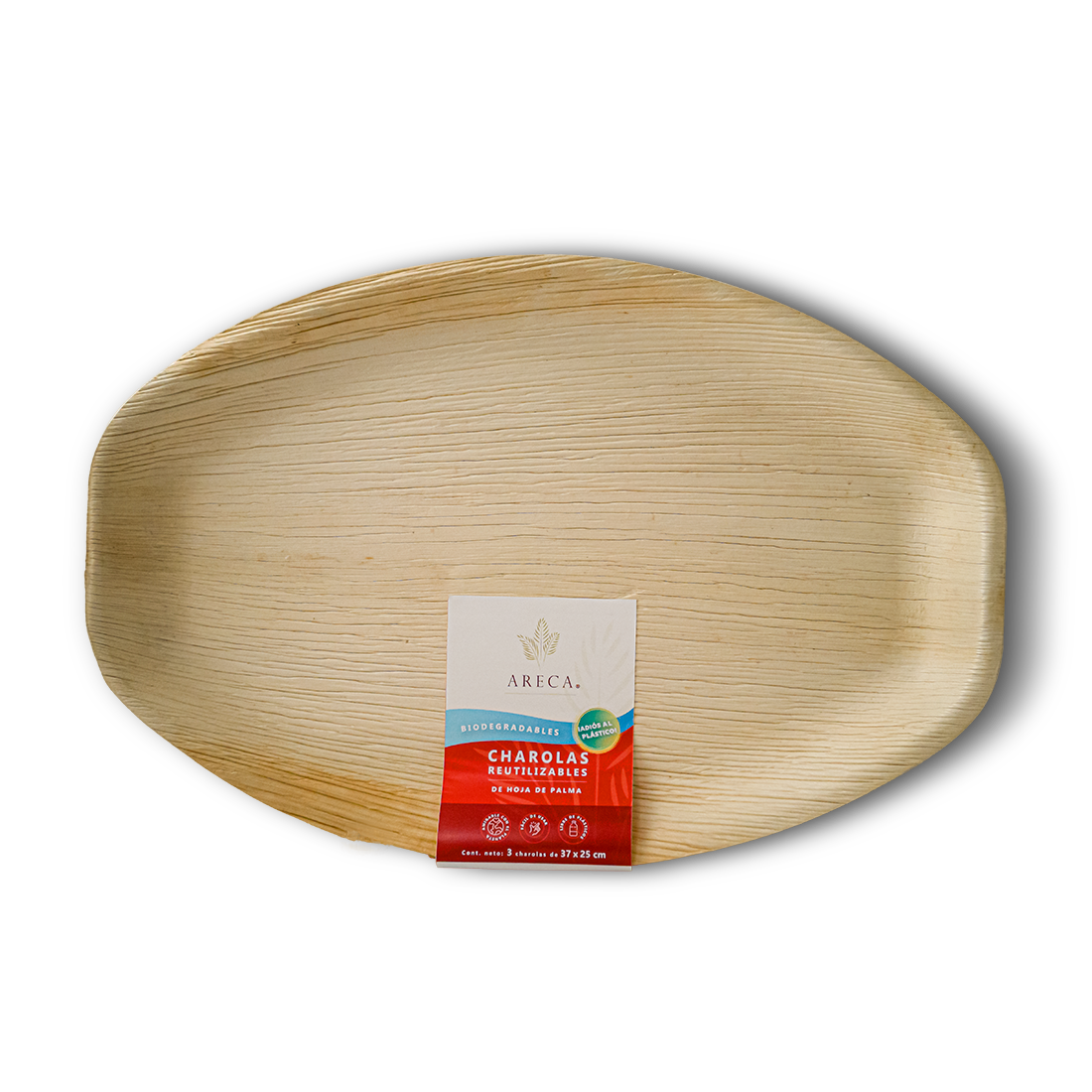 Caja con 20 paquetes ARECA CHAROLA DESECHABLE BIODEGRADABLE Hecho d Areca